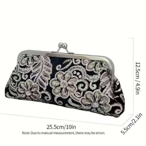 SILVER SEQUIN EMBROIDERED BAG - Picture 2 of 4